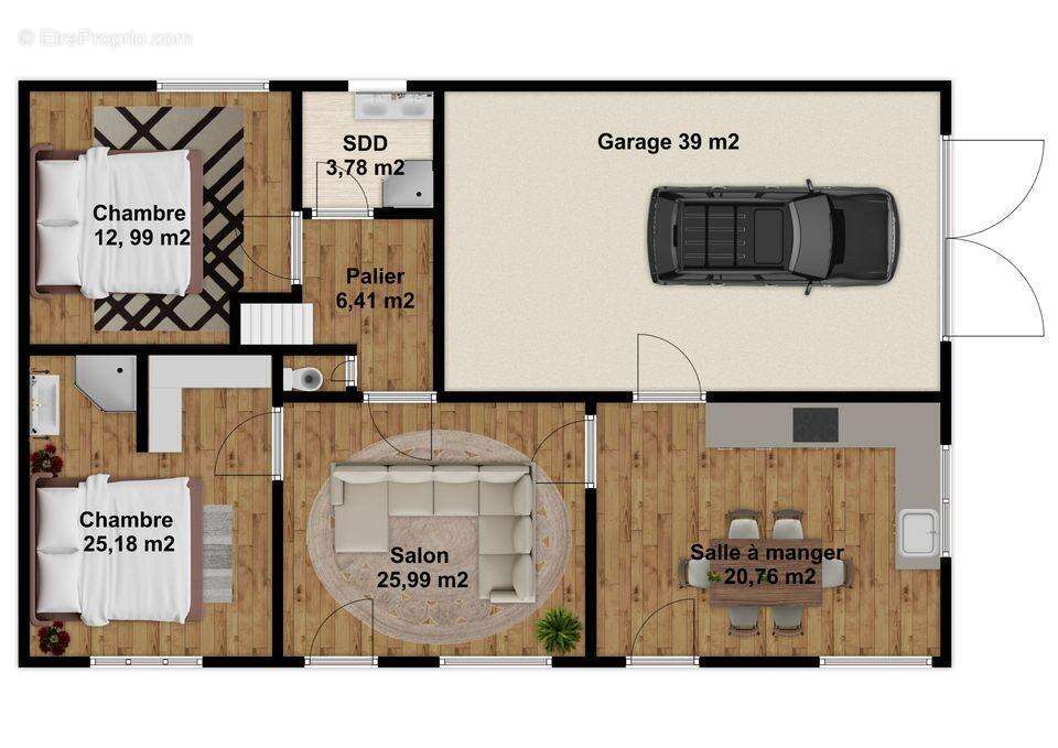 Croquis du rez-de-chaussée - Maison à SAINT-CLAIR