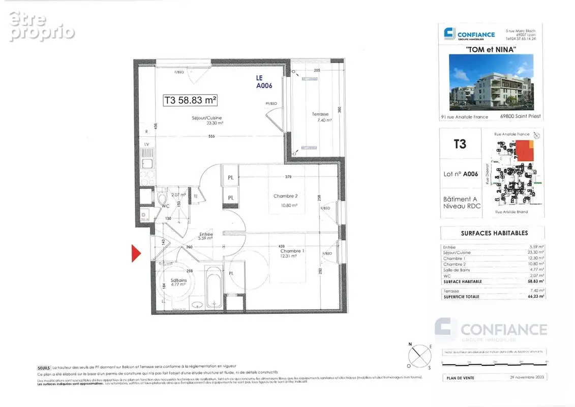 Appartement 59 m² à Saint-Priest  - photo 4