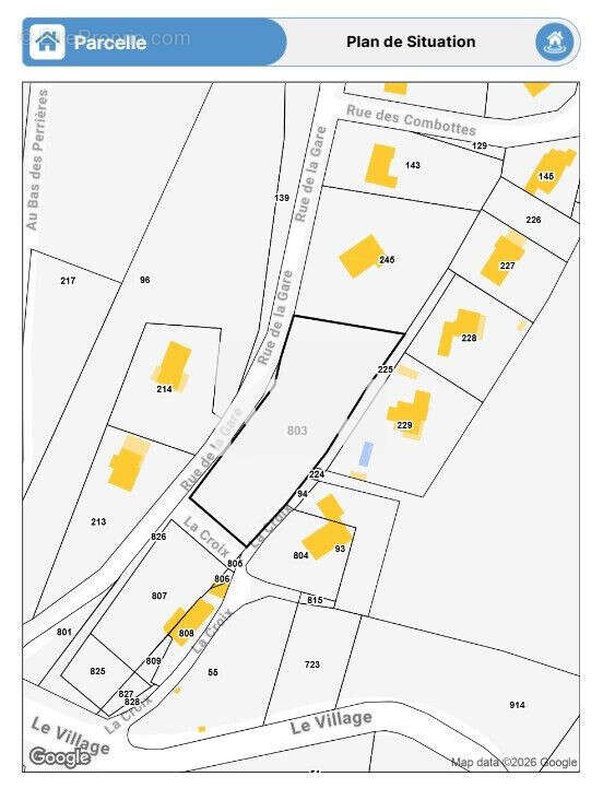 Plan cadastral avant découpage - Terrain à MONTAGNEY