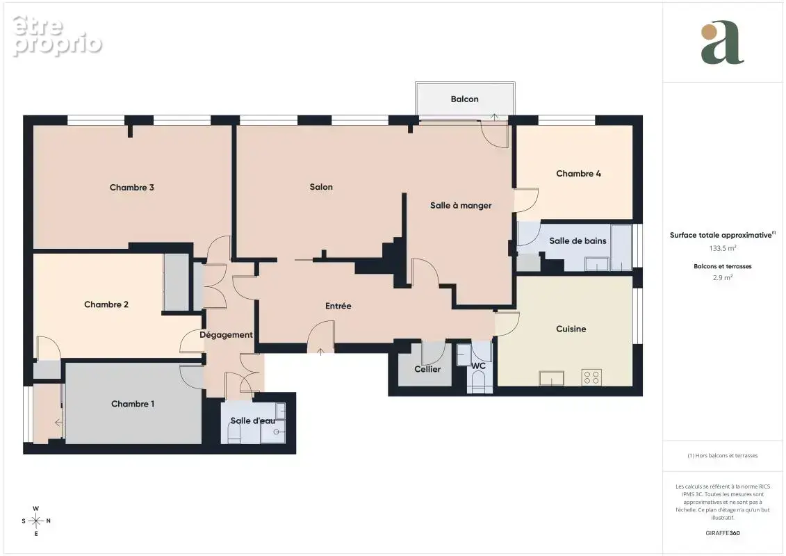 Grand T5 familial de 137 m²  en vente à Saint-Herblain/Quartier Tillay (44800) - photo 14