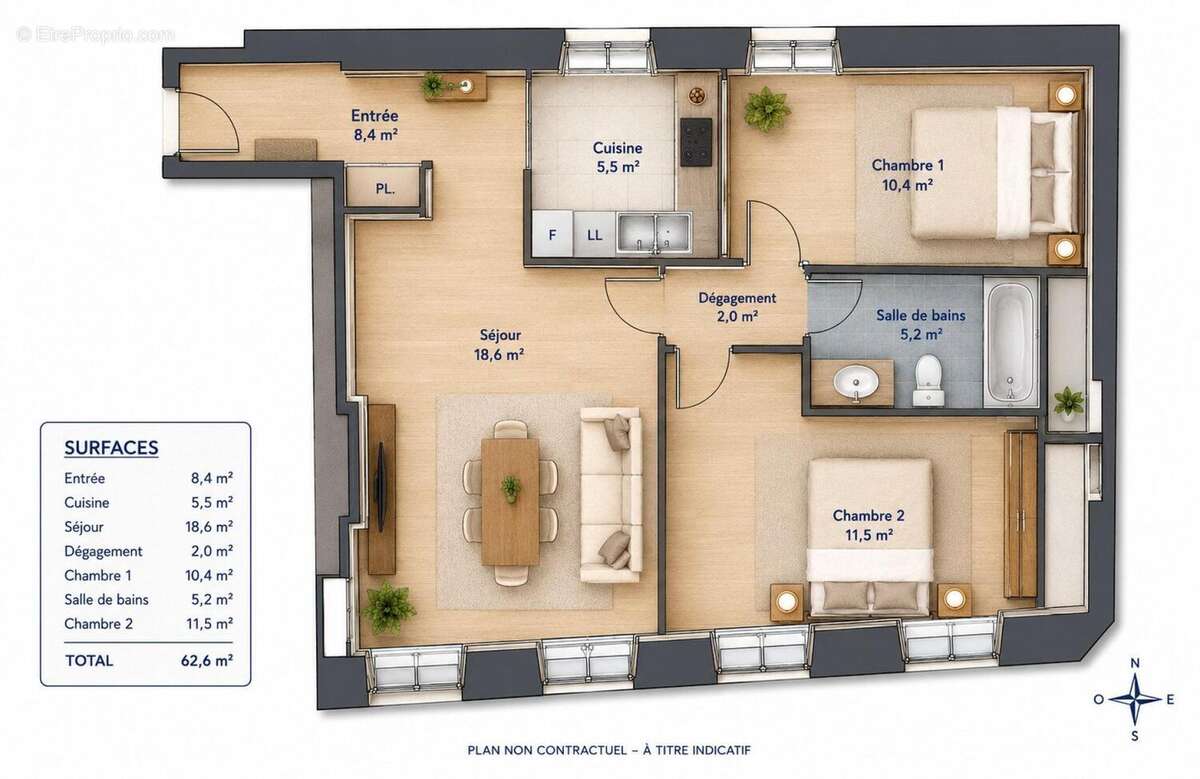 Appartement 60 m² à La Rochelle  - photo 2