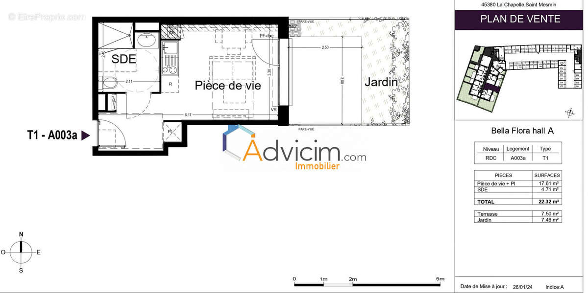Appartement à LA CHAPELLE-SAINT-MESMIN