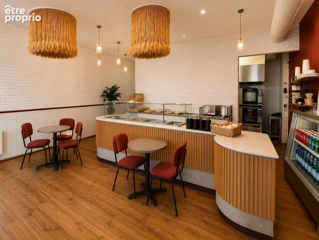 salle de restaurant avec comptoir