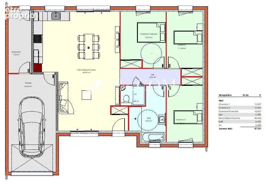 MAISON PLAIN PIED 100 M2 + Terrain 707 m2 54360 Damelevieres - photo 3