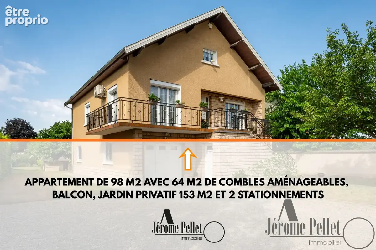 Appartement 98 m2 + 64 m2 de combles aménageables, balcon, jardin privatif et stationnements - photo 1