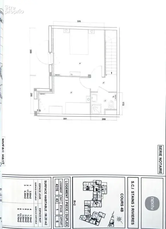 Stains - beau duplex - 3 pieces de 60m² - au 1er et dernier - photo 23