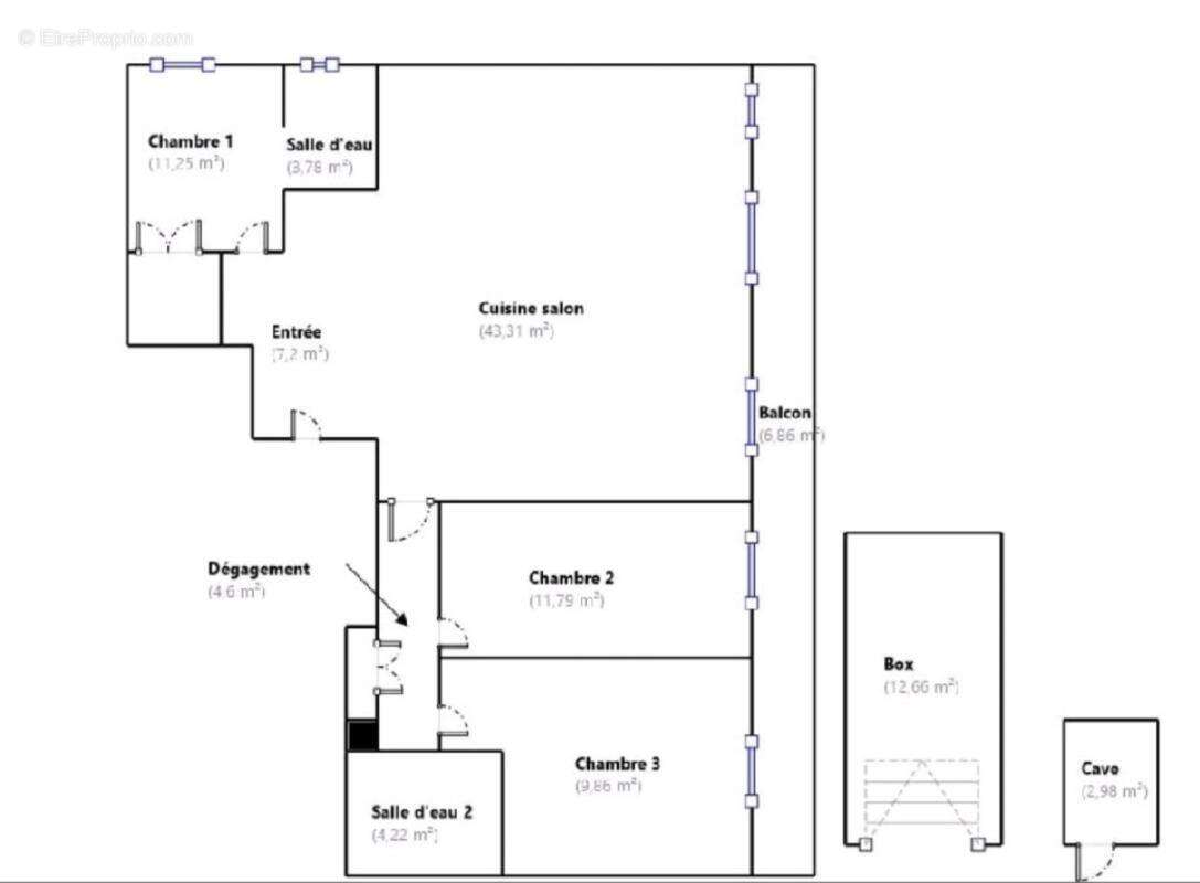 Appartement à PARIS-19E