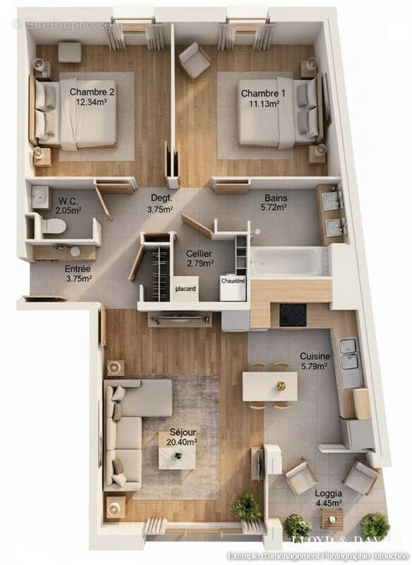 Appartement 73 m² à La Madeleine  - photo 2