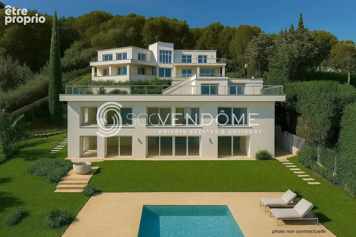 Hauteurs de golfe juan vue panoramique mer deux villas a renover domaine prive a vendre - photo 3