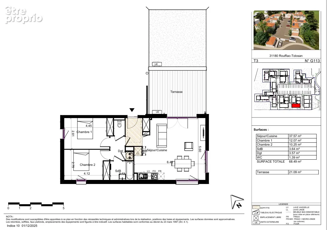 Rouffiac-tolosan  t3 70 m²  terrasse 22 m²  résidence intimiste et sécurisée - photo 7