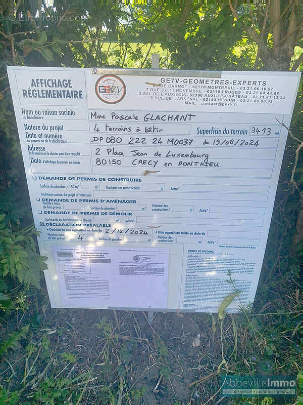 Terrain à CRECY-EN-PONTHIEU