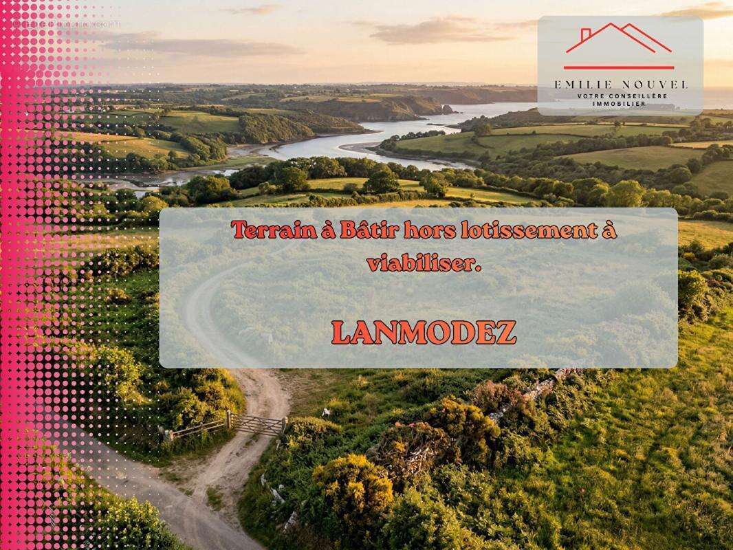 Terrain constructible de 1011 m² au calme à Lanmodez, hors lotissement - photo 2
