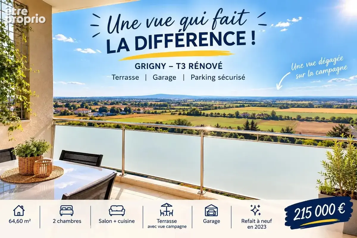T3 rénové avec terrasse, vue dégagée et garage - photo 6