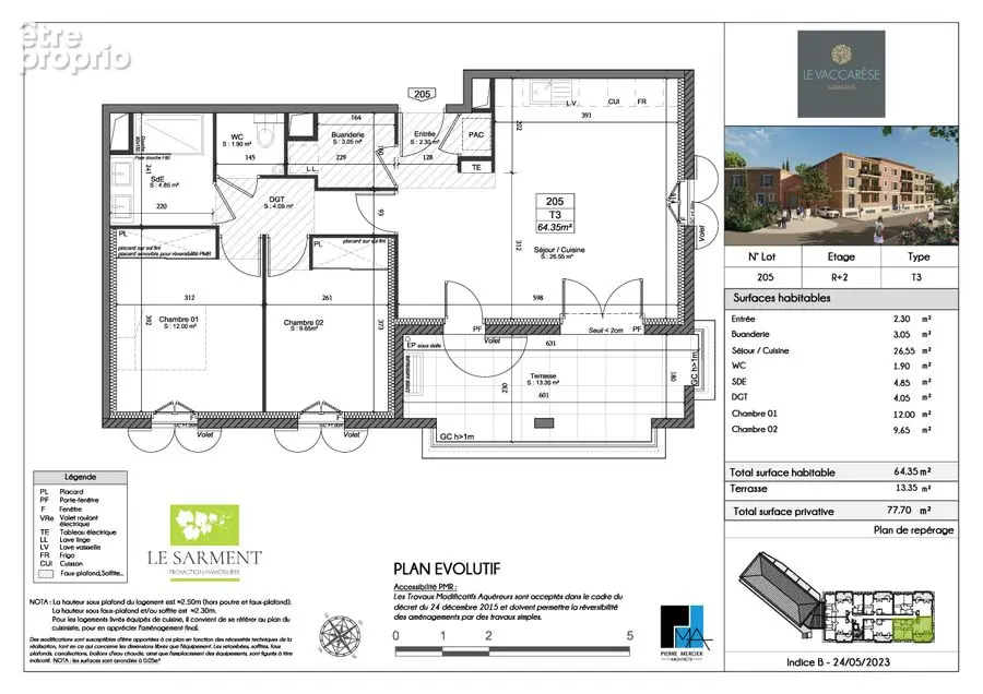 Appartement 64m² à sarrians - photo 9