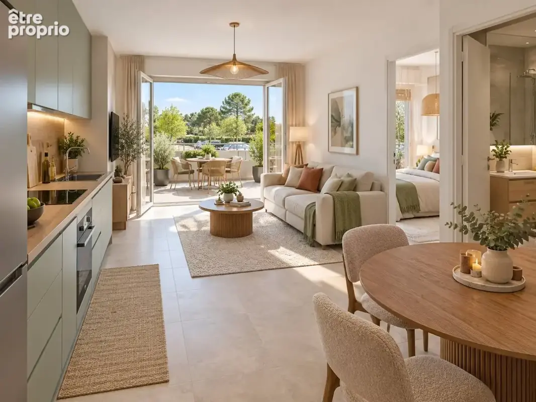 Marseillan  superbe t2 neuf avec terrasse de 10 m²  1er et dernier étage  vue dégagée - photo 1