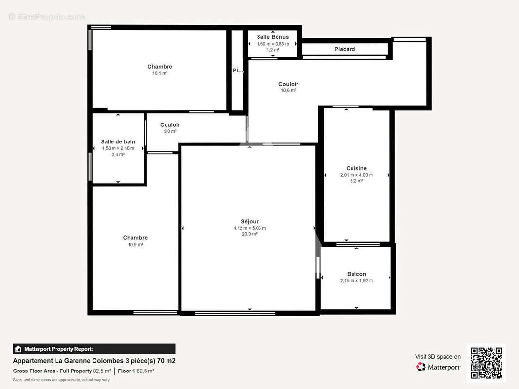 Appartement trois pièces avec balcon et cave Rue des Fauvelles 70 m2 - photo 11