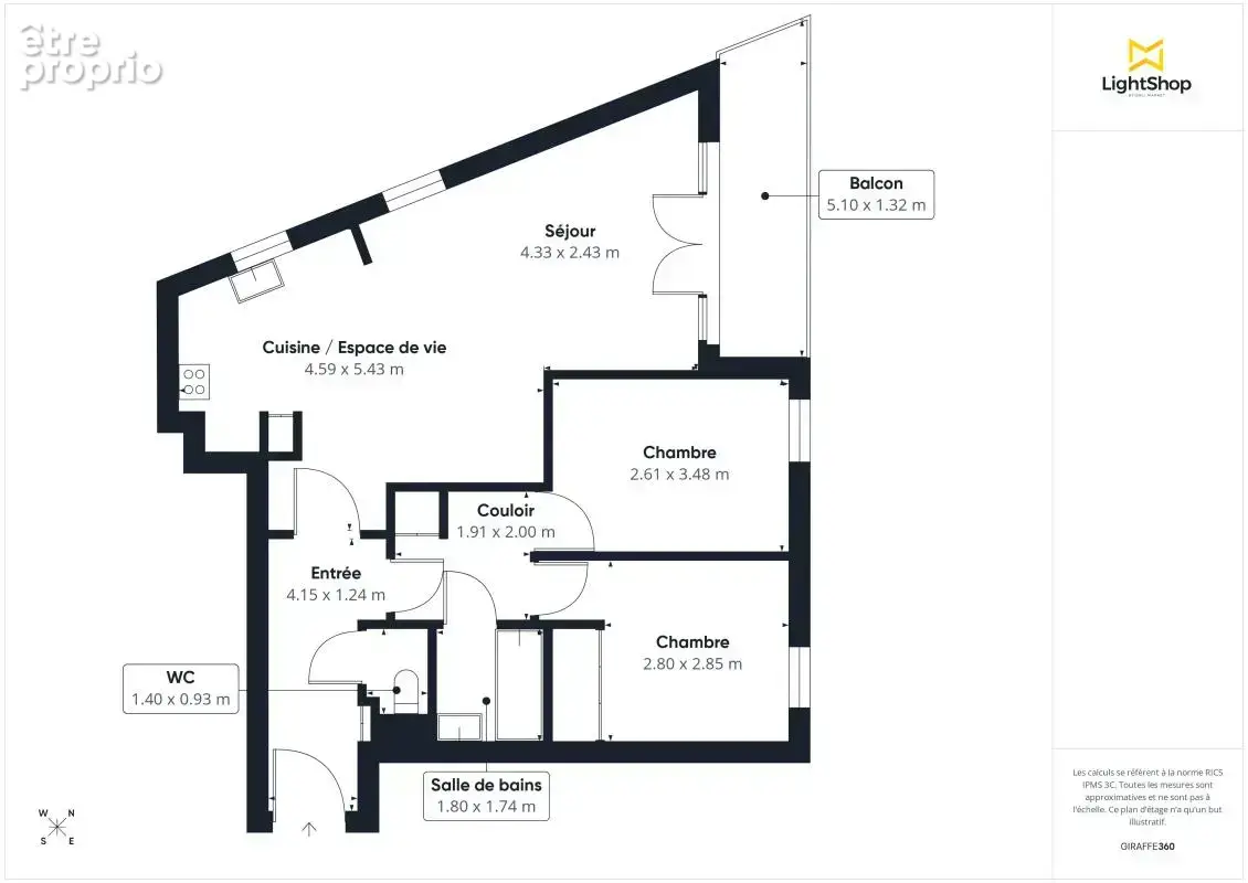 Calme et Lumineux - T3 - 65 m² avec parking et balcon - Allée Diderot, Châtillon - photo 14