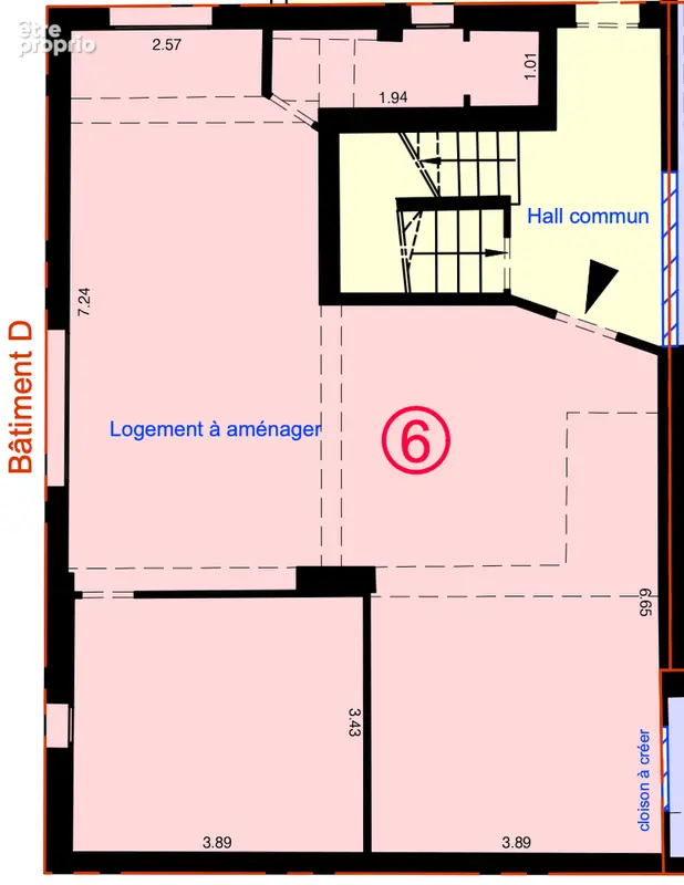 Appartement Saint Quentin Fallavier vendu en plateau à aménager de 72m² - photo 7