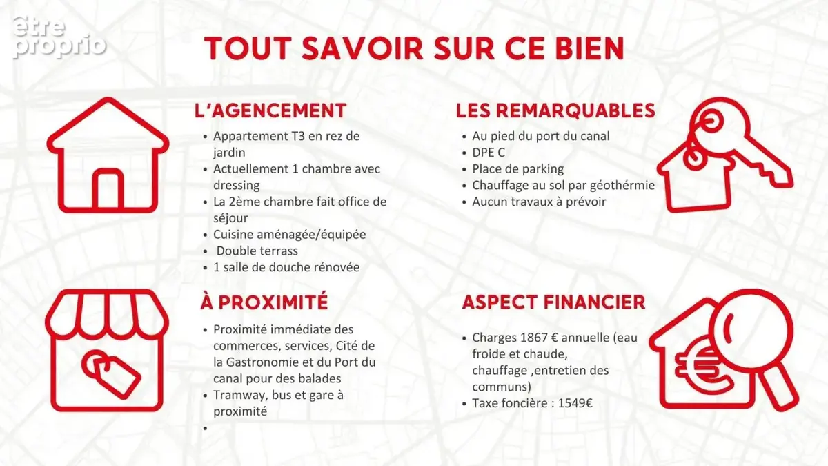 Dijon – port du canal  t3 66 m² rénové – rez-de-jardin – place parking privative & cave - photo 2