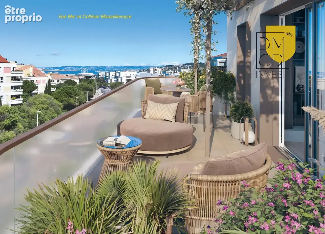 T4 'comme une villa sur les toits' vue mer lisière 8ème - photo 3
