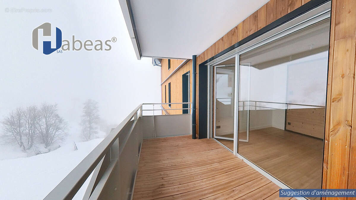 T3 avec 1 chambre plus 2 cabines , 64.83 m², Balcon 5,58m², Casier à Ski, cellier - photo 3