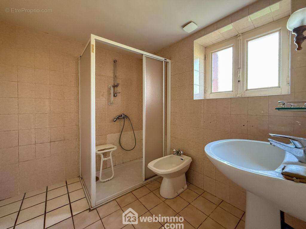 une salle d'eau avec WC séparés. - Maison à POUZAUGES