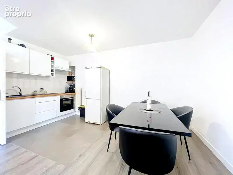 Appartement_T2_Ambilly_proche_frontière_Suisse_DOUANE_TRAM_CEVA_LEMAN_EXPRESS_GENEVE_VOIE_VERTE_secteur_calme_cuisine_moderne_équipée_ouverte_Séjour_Salle_d'eau_ - Appartement à AMBILLY