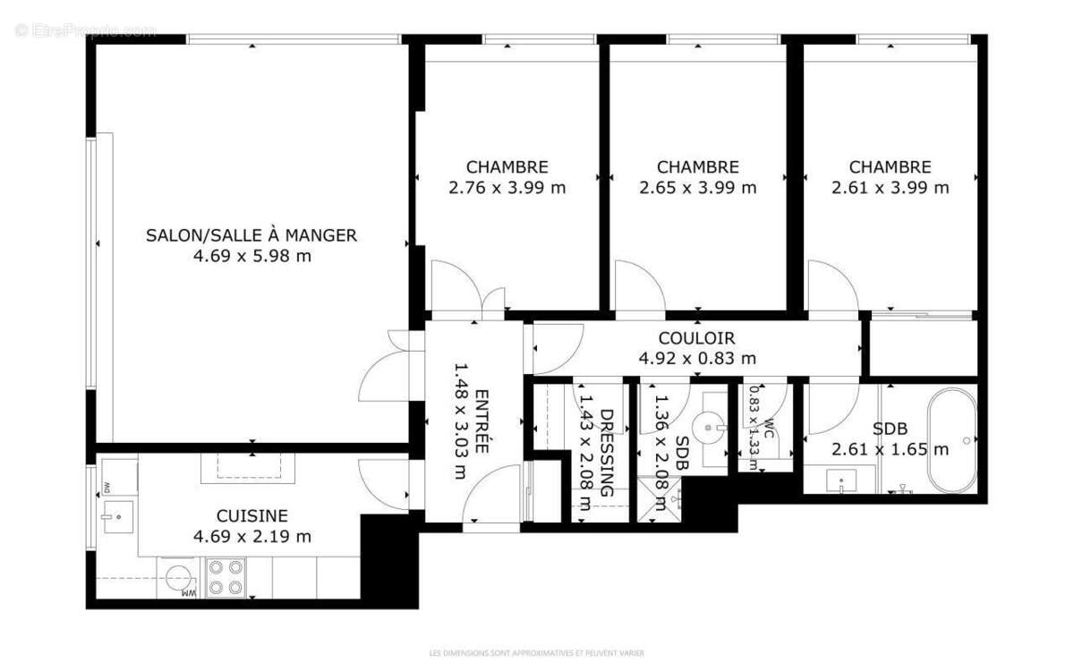 Appartement à PARIS-19E