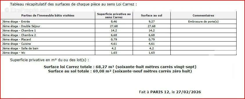 Appartement à PARIS-12E