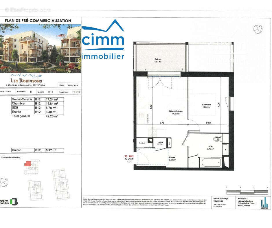 Appartement 42 m² à Tullins  - photo 3