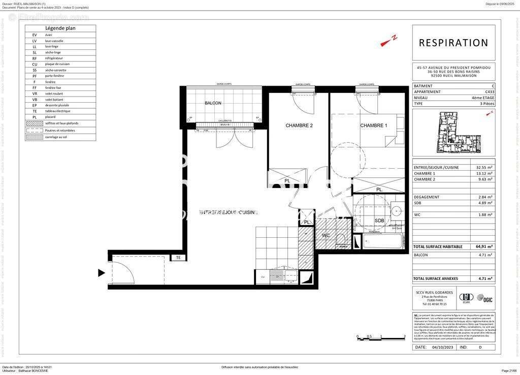 Appartement à RUEIL-MALMAISON