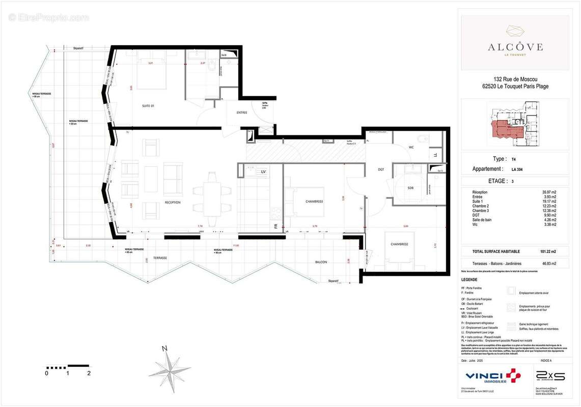 Appartement 101 m² à Le Touquet-Paris-Plage  - photo 4