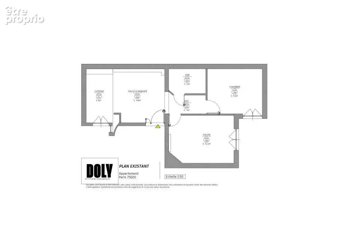 DOLY - Appartement 3 pièces - 1 chambre - 44m2 - 75020 - GAMBETTA - photo 8