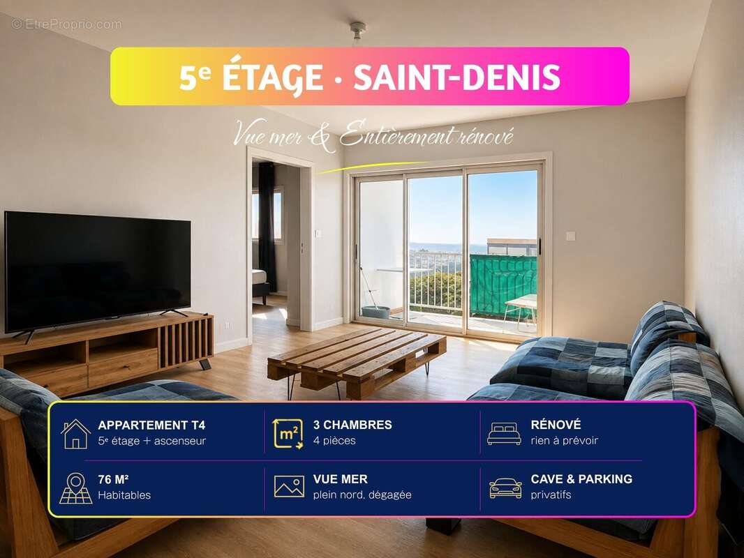 Appartement 76 m² à Saint-Denis  - photo 2