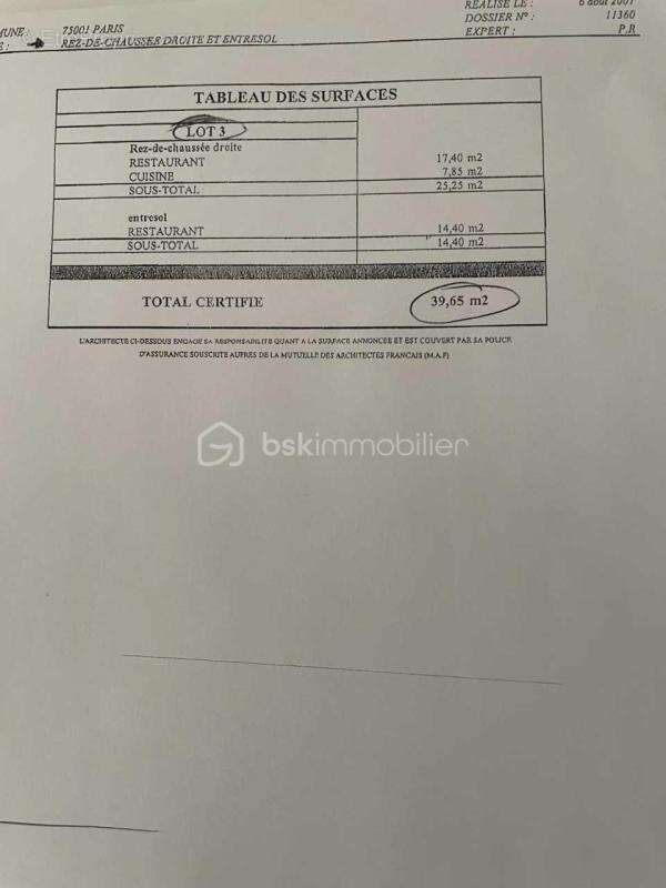 Commerce à PARIS-1E