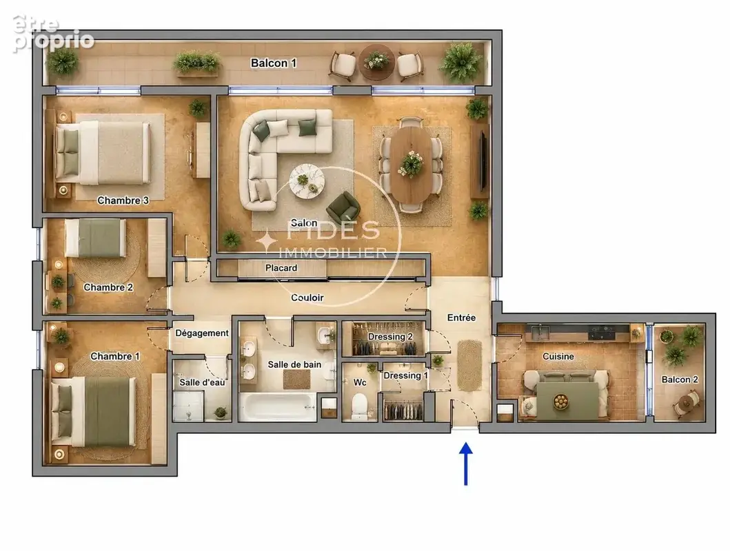 Marseille 6e – Castellane  T4 traversant de 114 m² – 7e étage – Deux balcons – Vue dégagée - photo 9