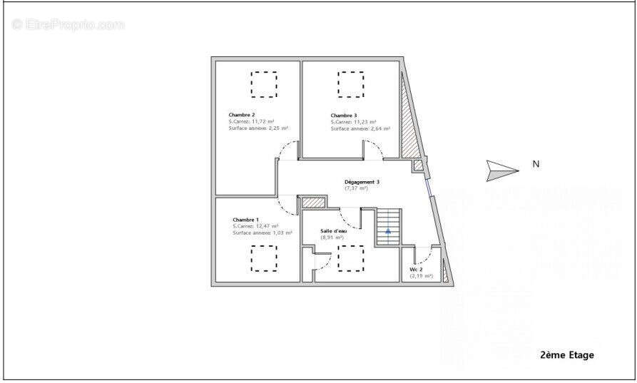 Plan 2e niveau - Maison à QUINTAL