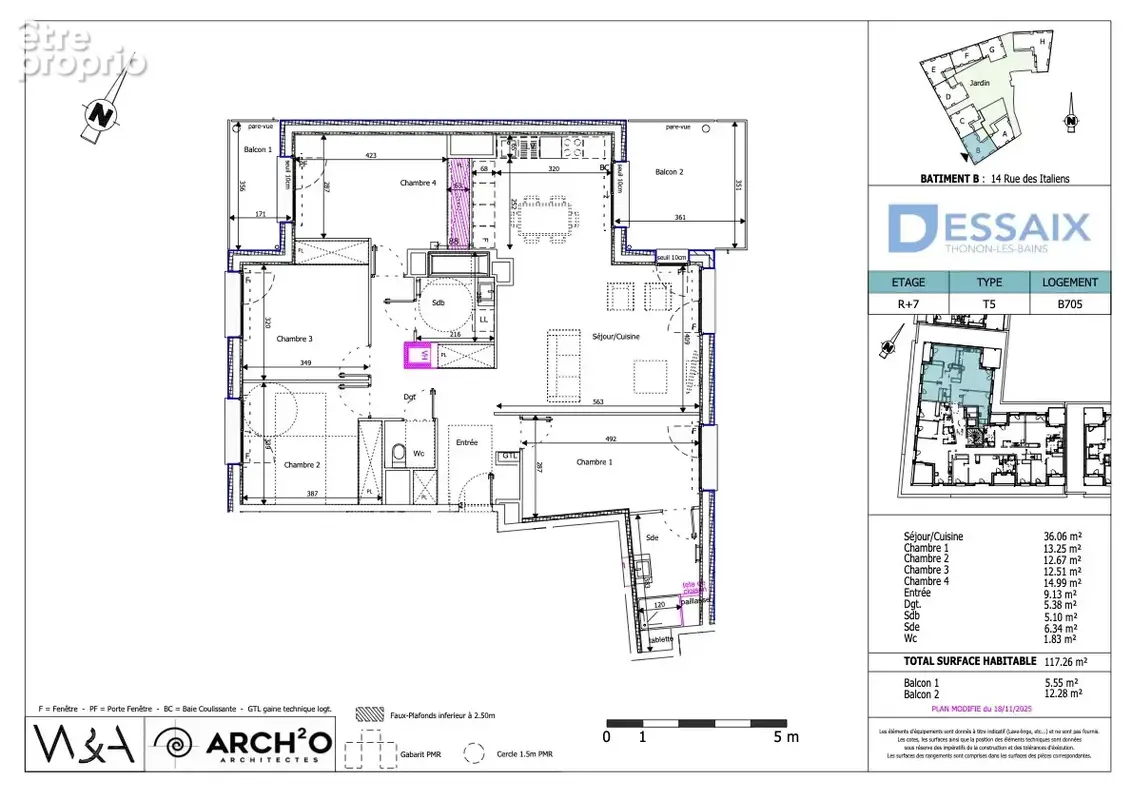 Dernir étage, thonon-les-bains, t5, 117,26m2 - photo 2