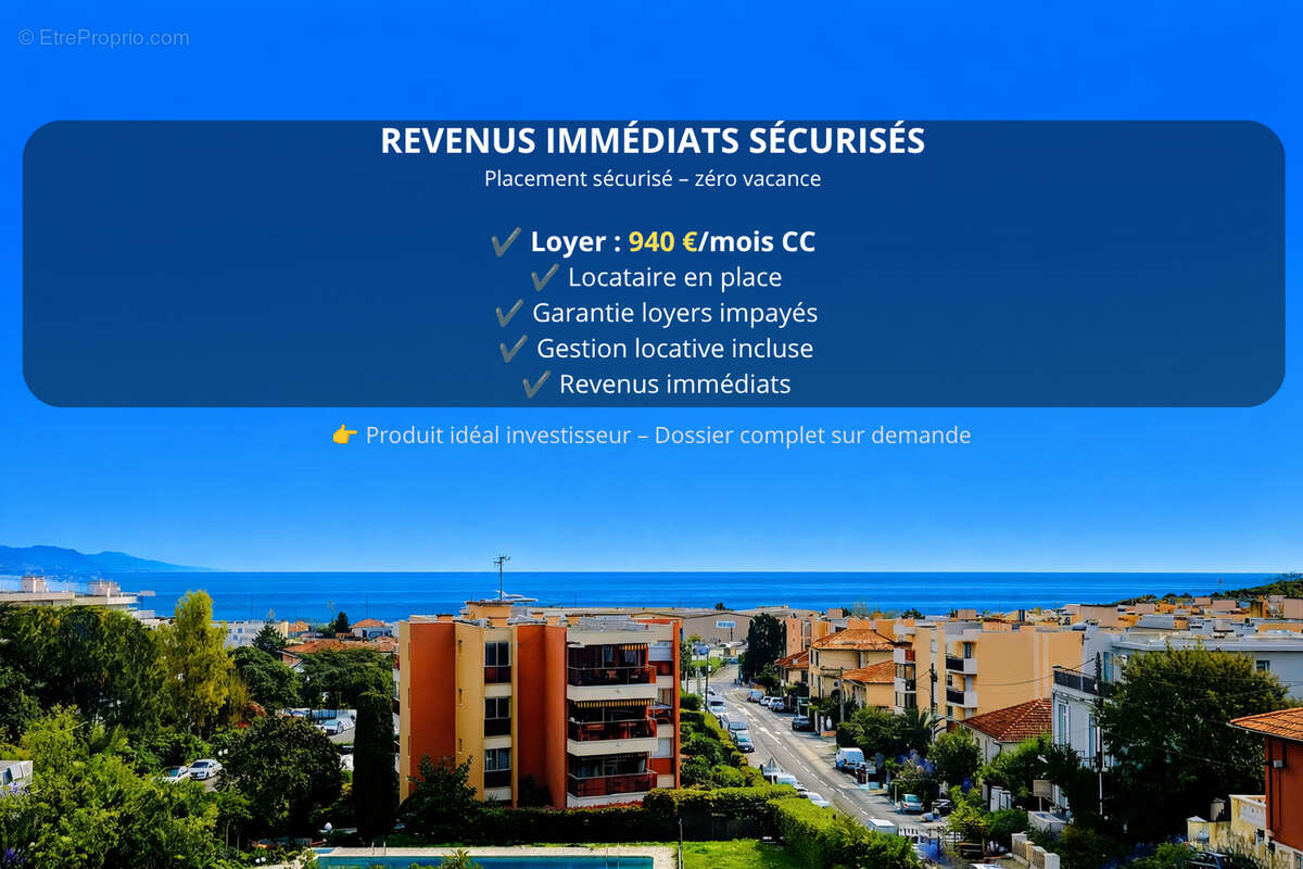 ANTIBES - Résidence récente - Investissement locatif sécurisé - Vue mer - photo 2