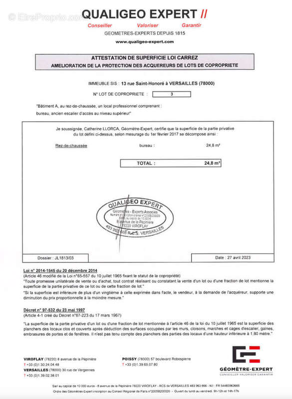 Commerce à VERSAILLES