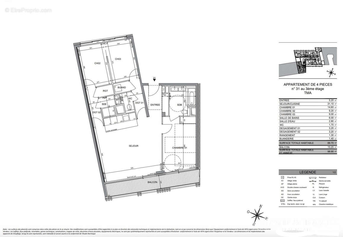 Appartement à PARIS-15E