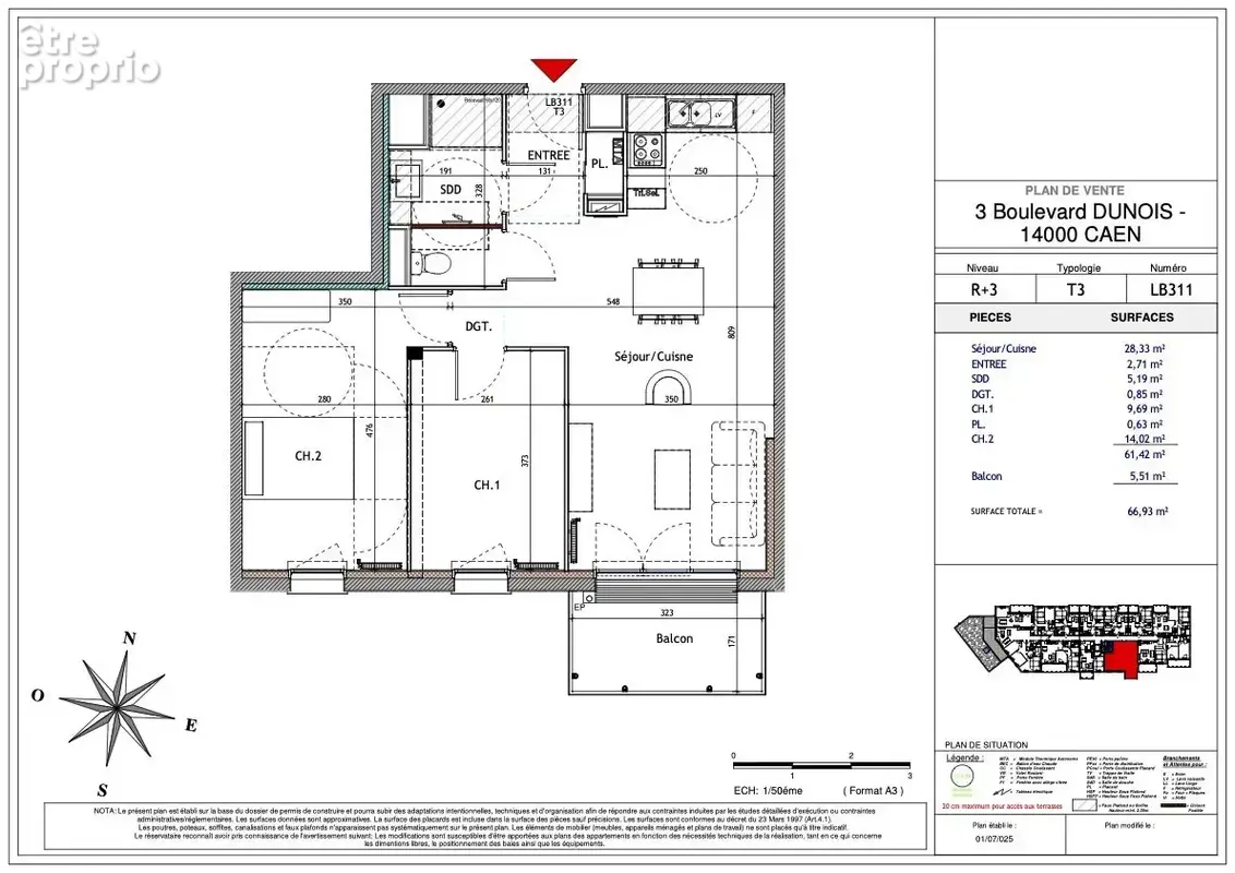 Appartement 61 m² à Caen  - photo 2
