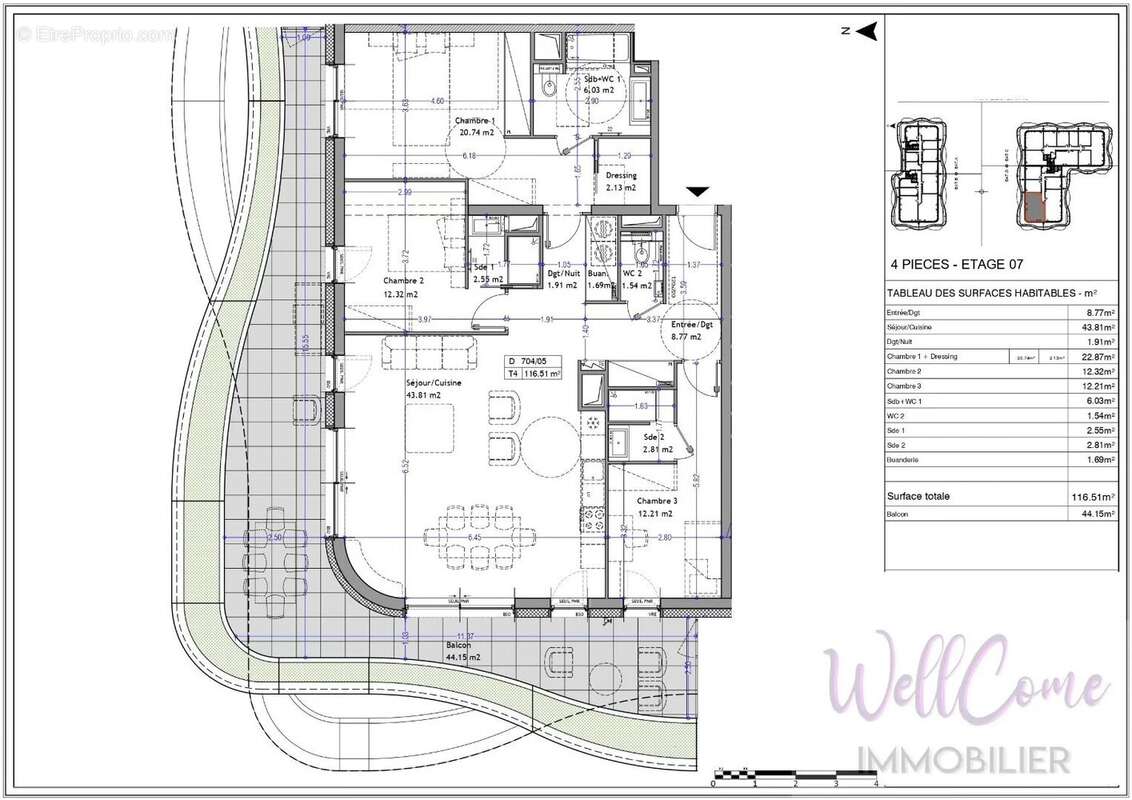 VEFA - Appartement T4 de 116m² au 7ème/13 N-O (2 Box inclus) à Aix-Les-Bains ! - photo 4