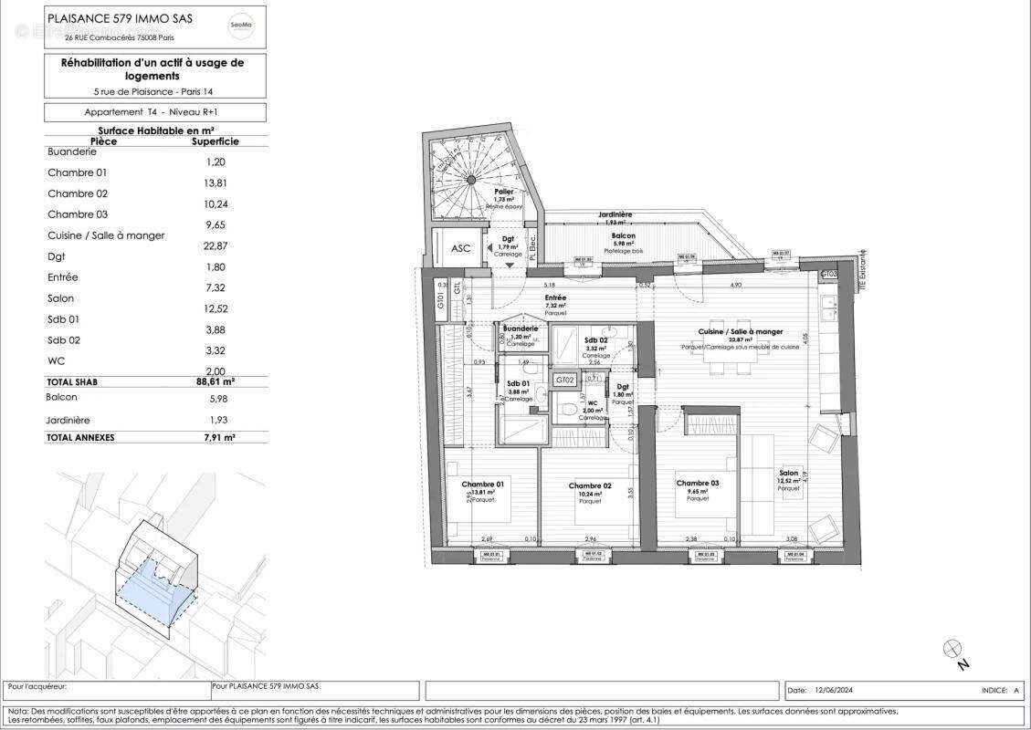 Appartement à PARIS-14E