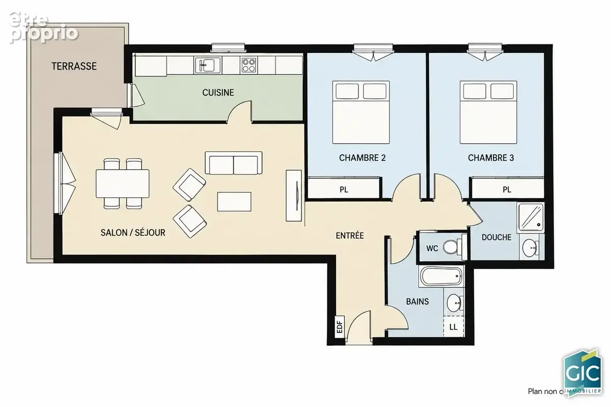 Appartement  avec terrasse et garage Caen 4 pièce(s) 86 m2 - photo 7