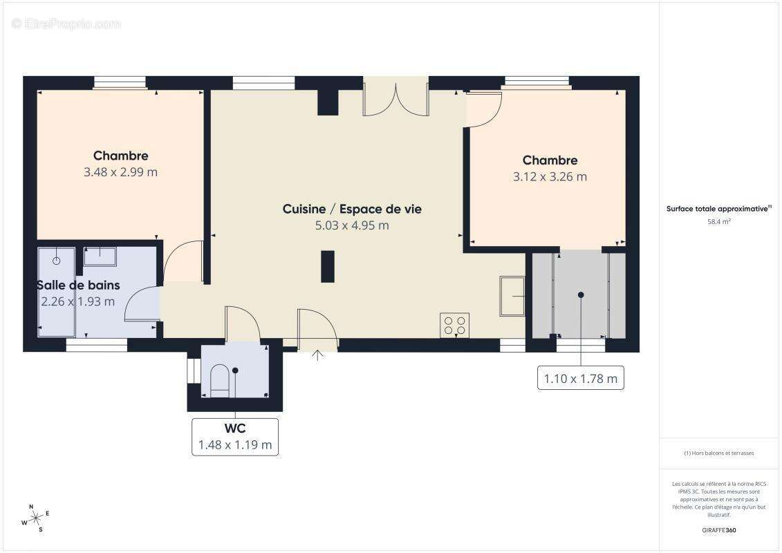 Appartement à PARIS-18E