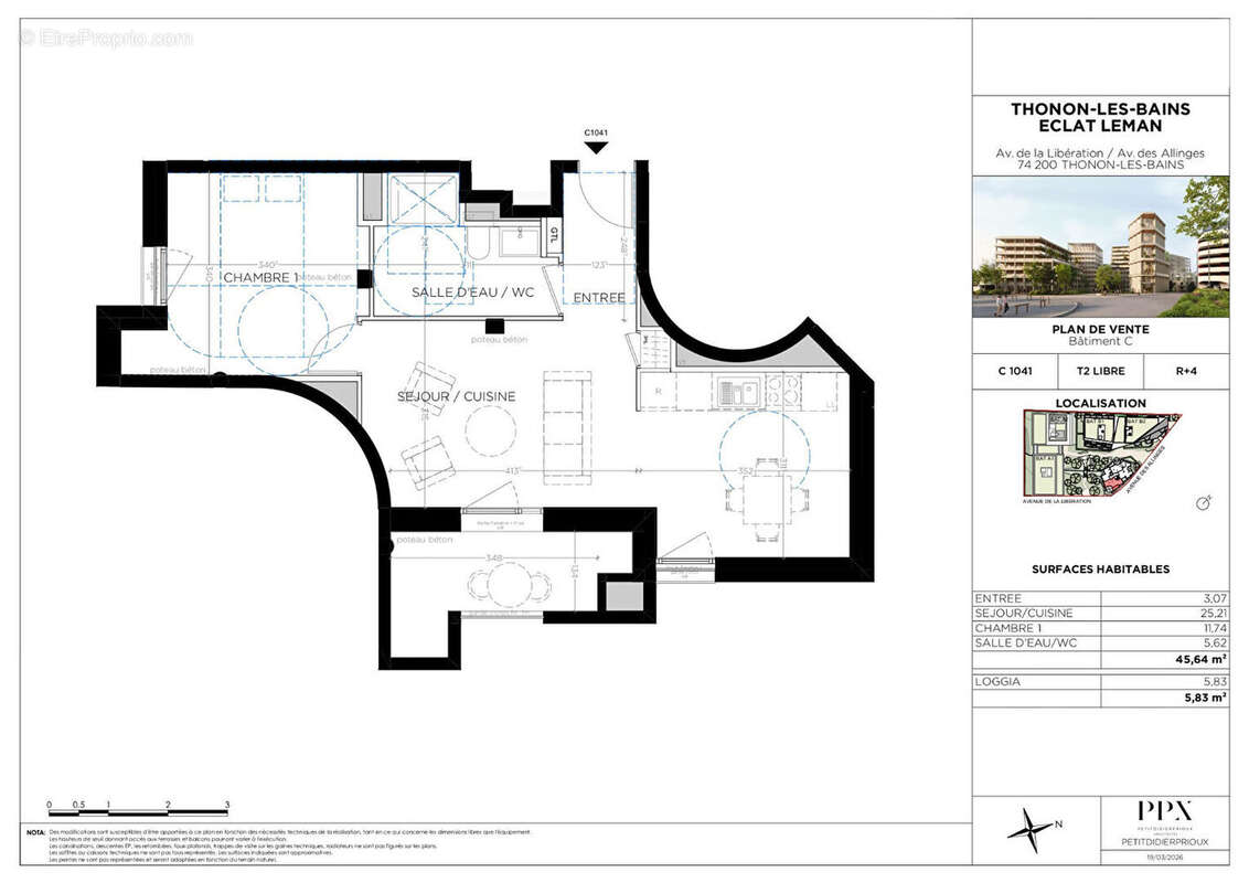 THONON LES BAINS - Appartement T2 - 45.64m² - photo 2