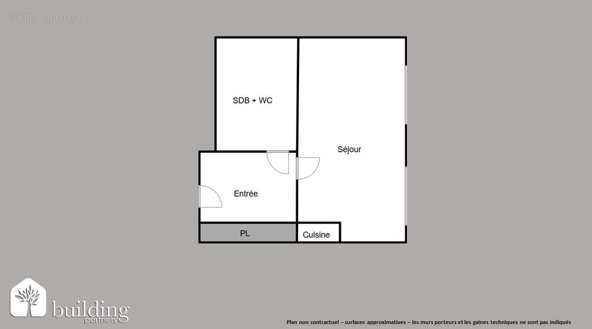 Côte Neuilly Levallois-Perret - Studio 26,83 m² - photo 2