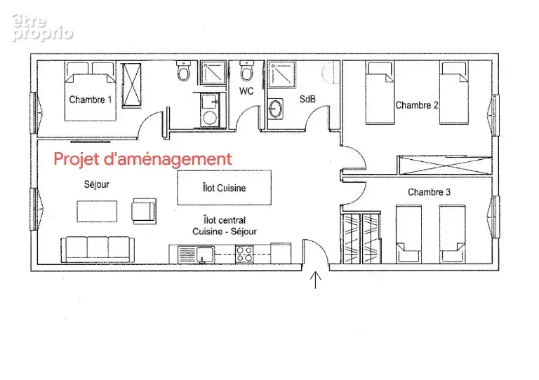 Appartement 3 pièces   72 m2   Beau potentiel - photo 4