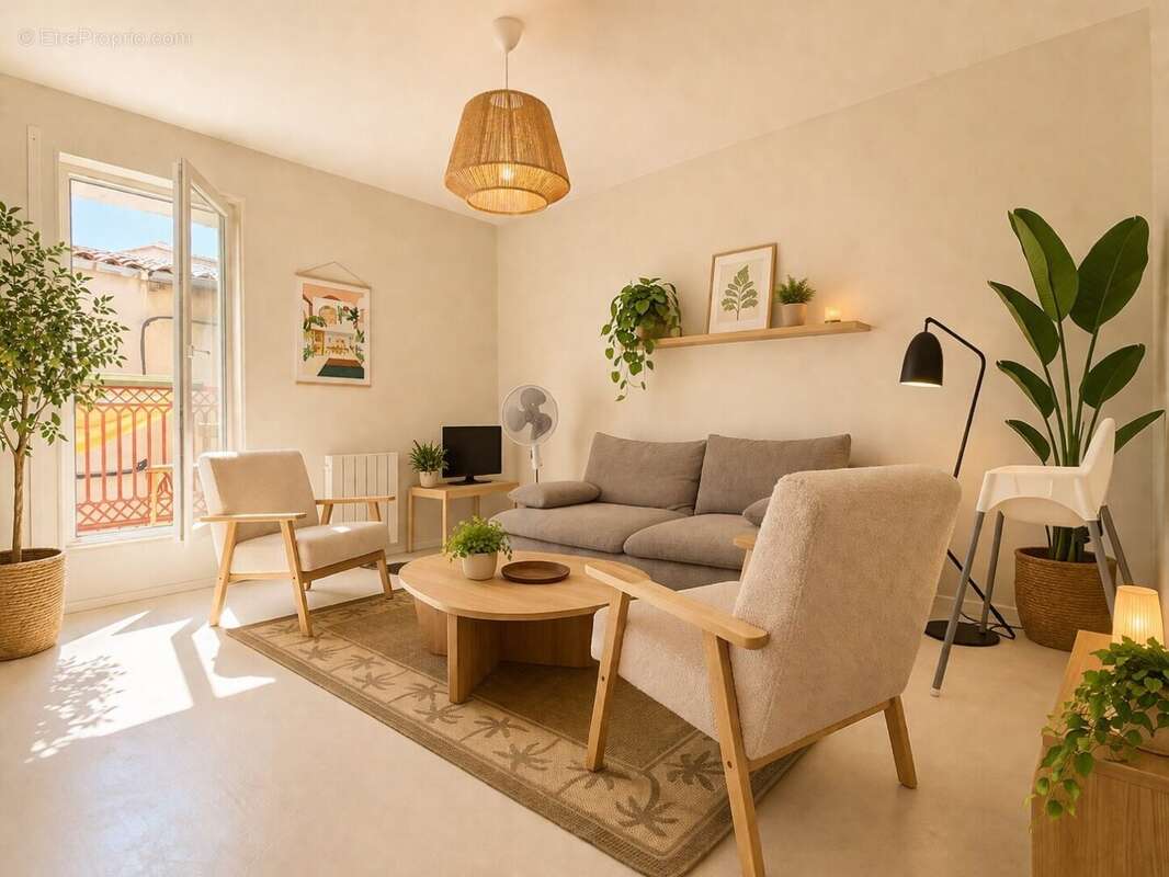 T3 meublé  quartier haut  dernier étage - photo 4